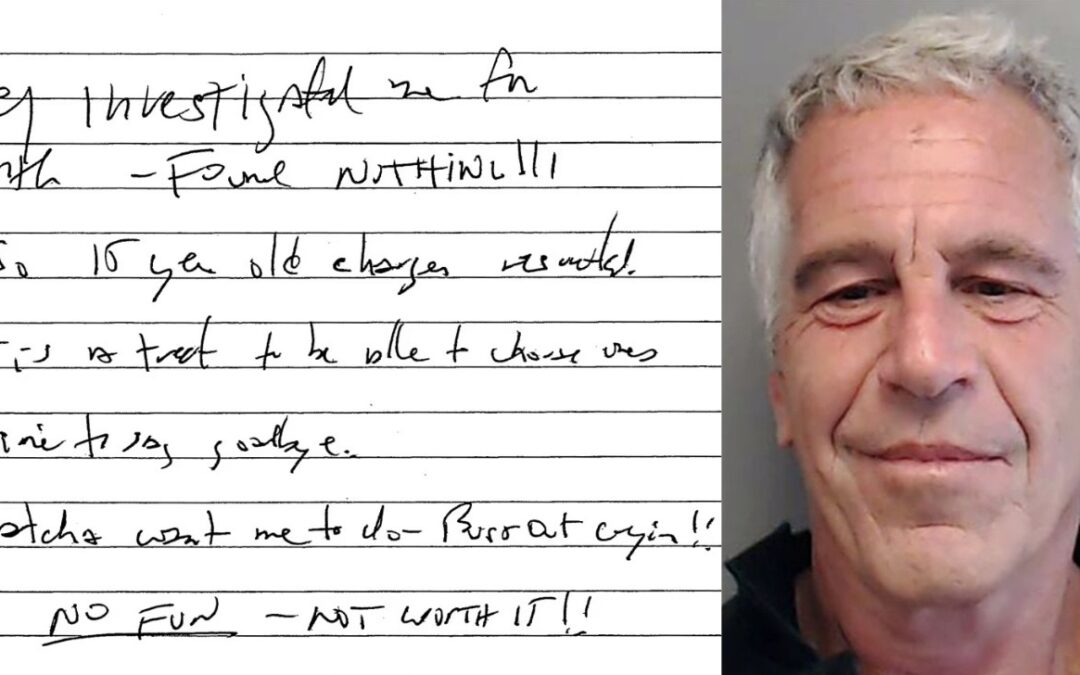 Epstein Suicide Note Unsealed In Federal Court Filing